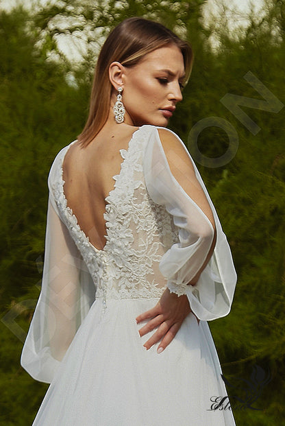 Padia Open back A-line Long sleeve Wedding Dress 3