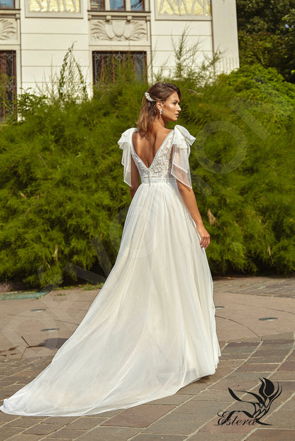 Yochana Open back A-line Sleeveless Wedding Dress Back