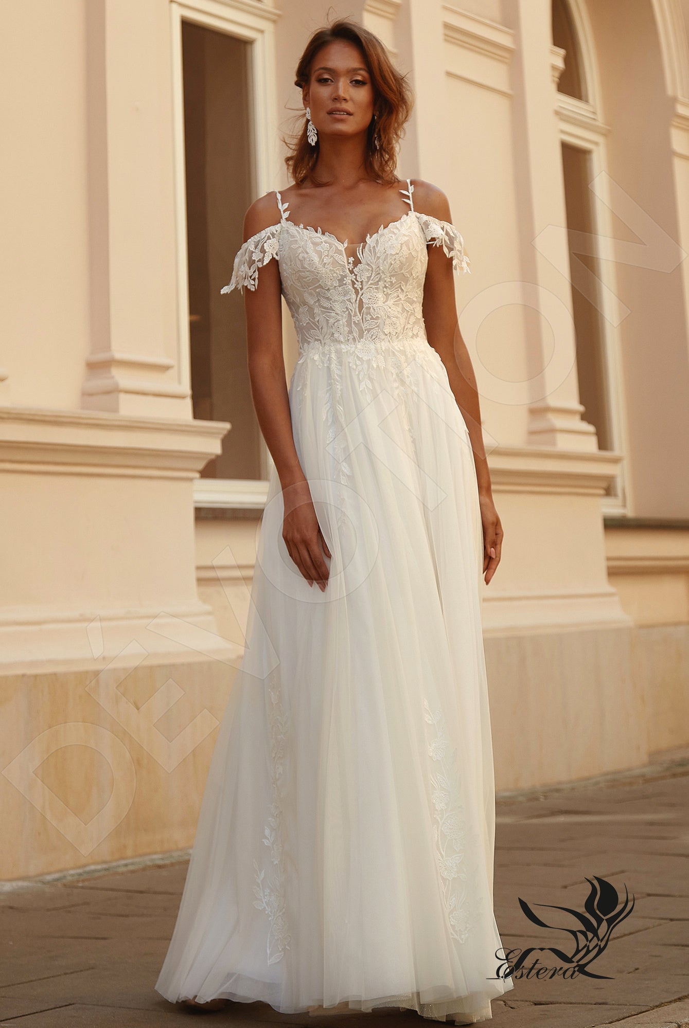 Marilla Open back A-line Straps Wedding Dress Front