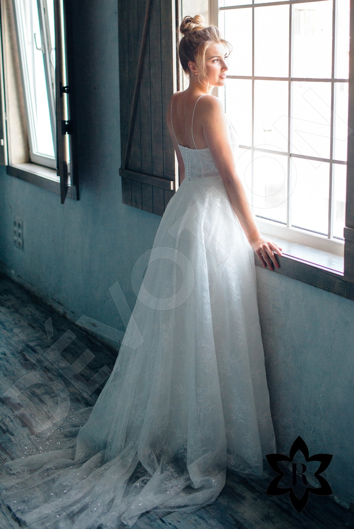Camiela Open back A-line Straps Wedding Dress 3