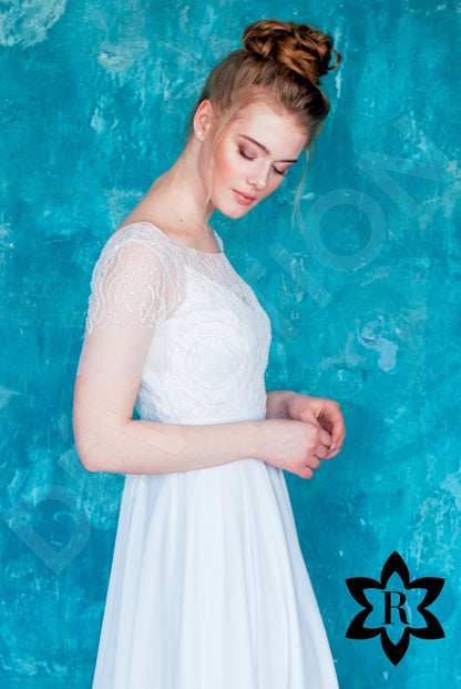 Erelima Open back A-line Short/ Cap sleeve Wedding Dress 5