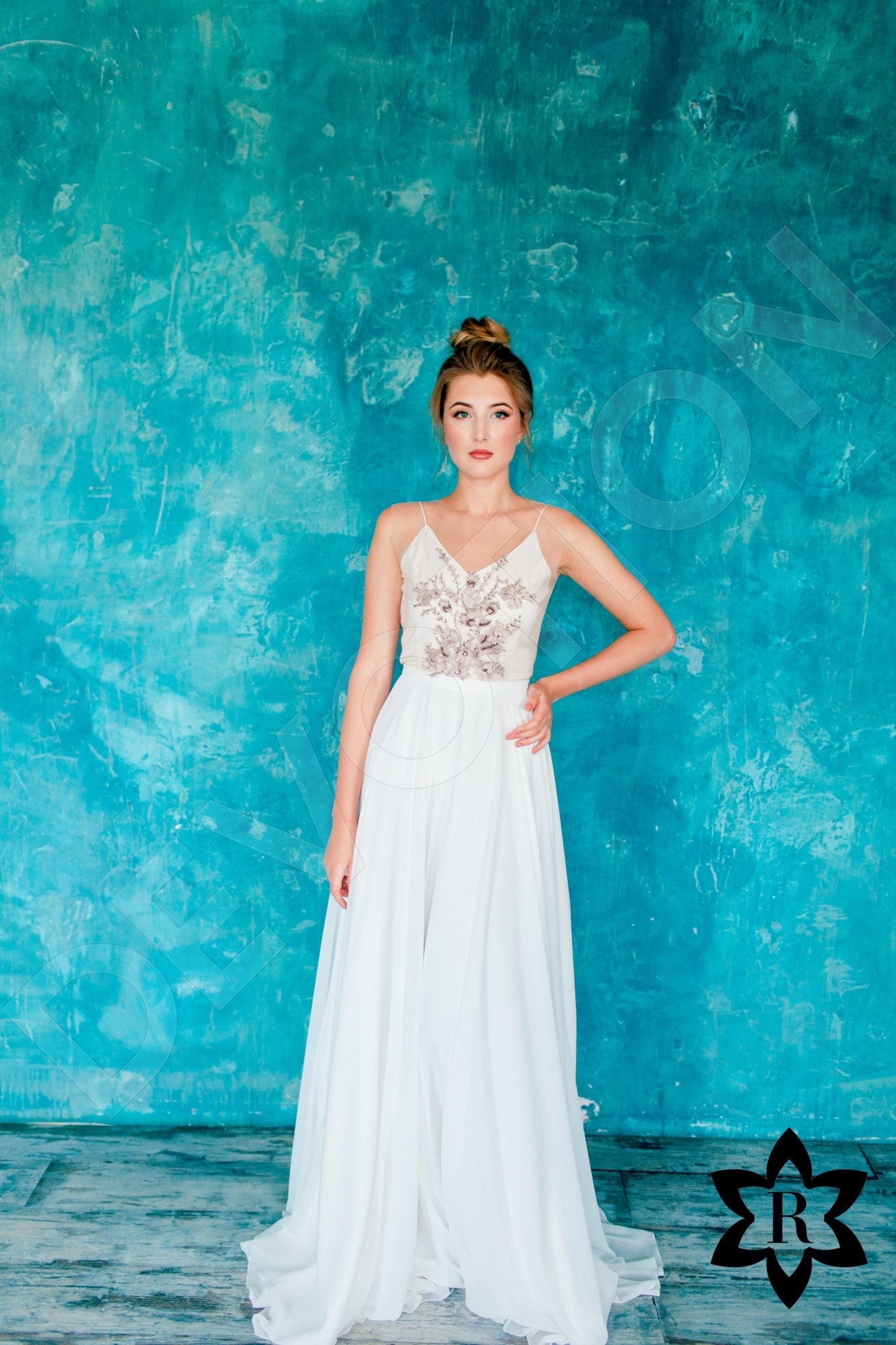 Leyla Illusion back A-line Sleeveless Wedding Dress 6