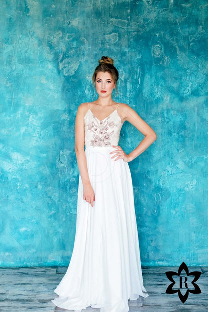 Leyla Illusion back A-line Sleeveless Wedding Dress 8