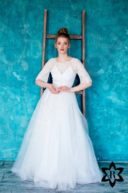 Lucifiela Open back A-line Half sleeve Wedding Dress 7