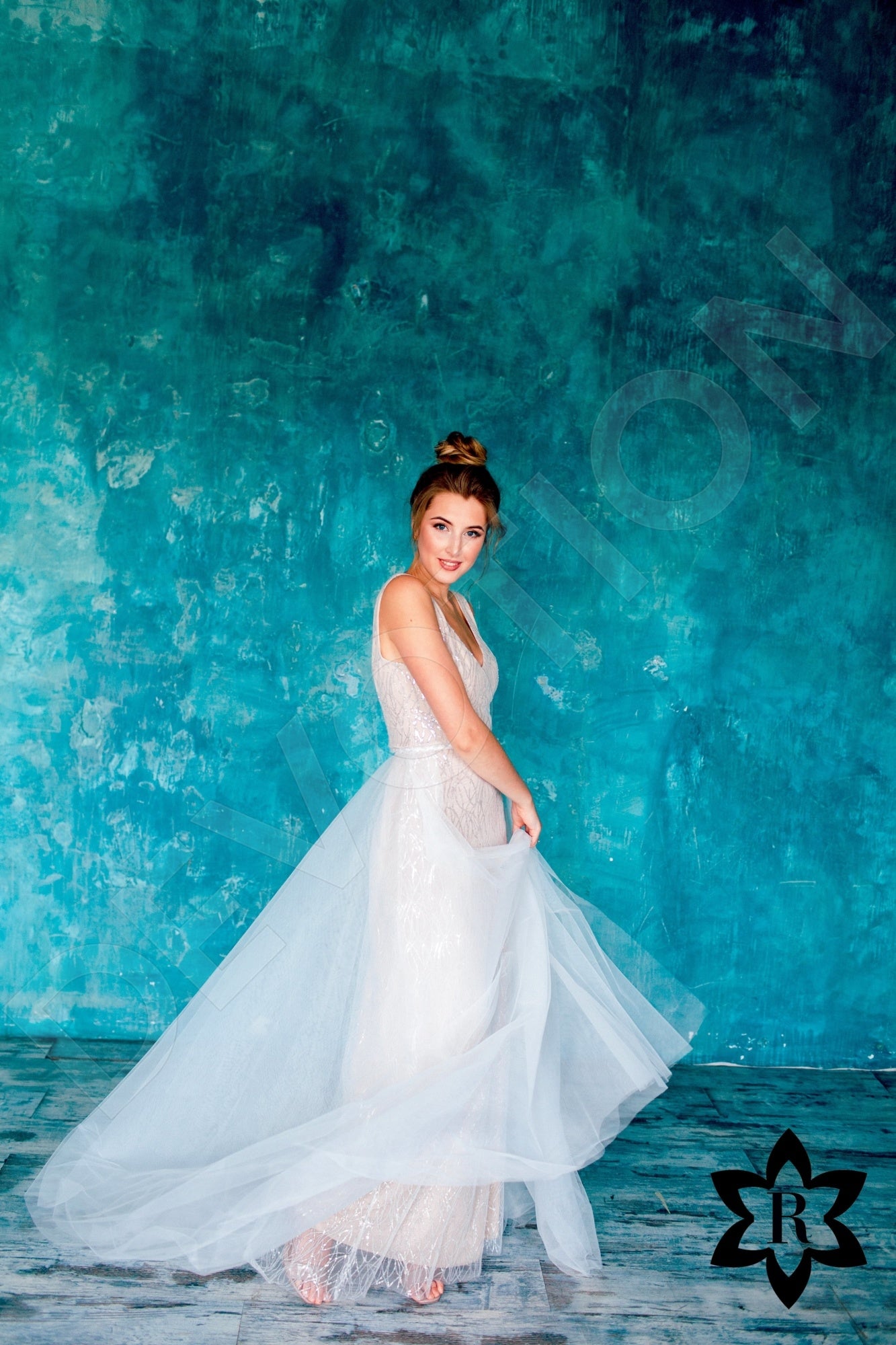 Ramiela Open back Sheath/Column Sleeveless Wedding Dress 6