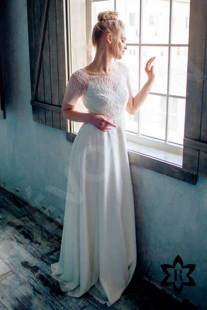 Erelima Open back A-line Short/ Cap sleeve Wedding Dress 4