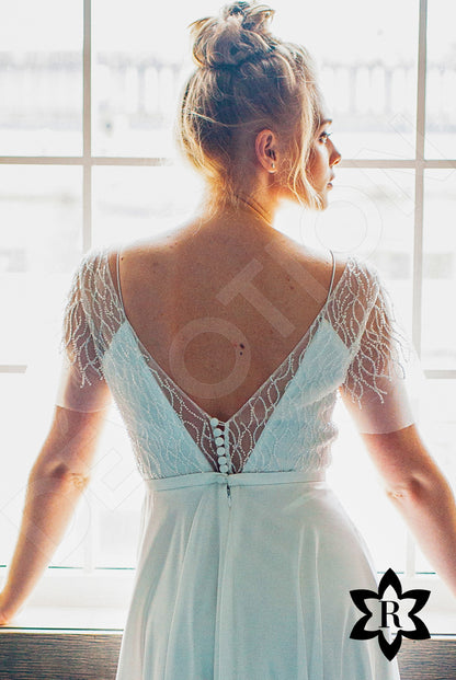 Erelima Open back A-line Short/ Cap sleeve Wedding Dress 3