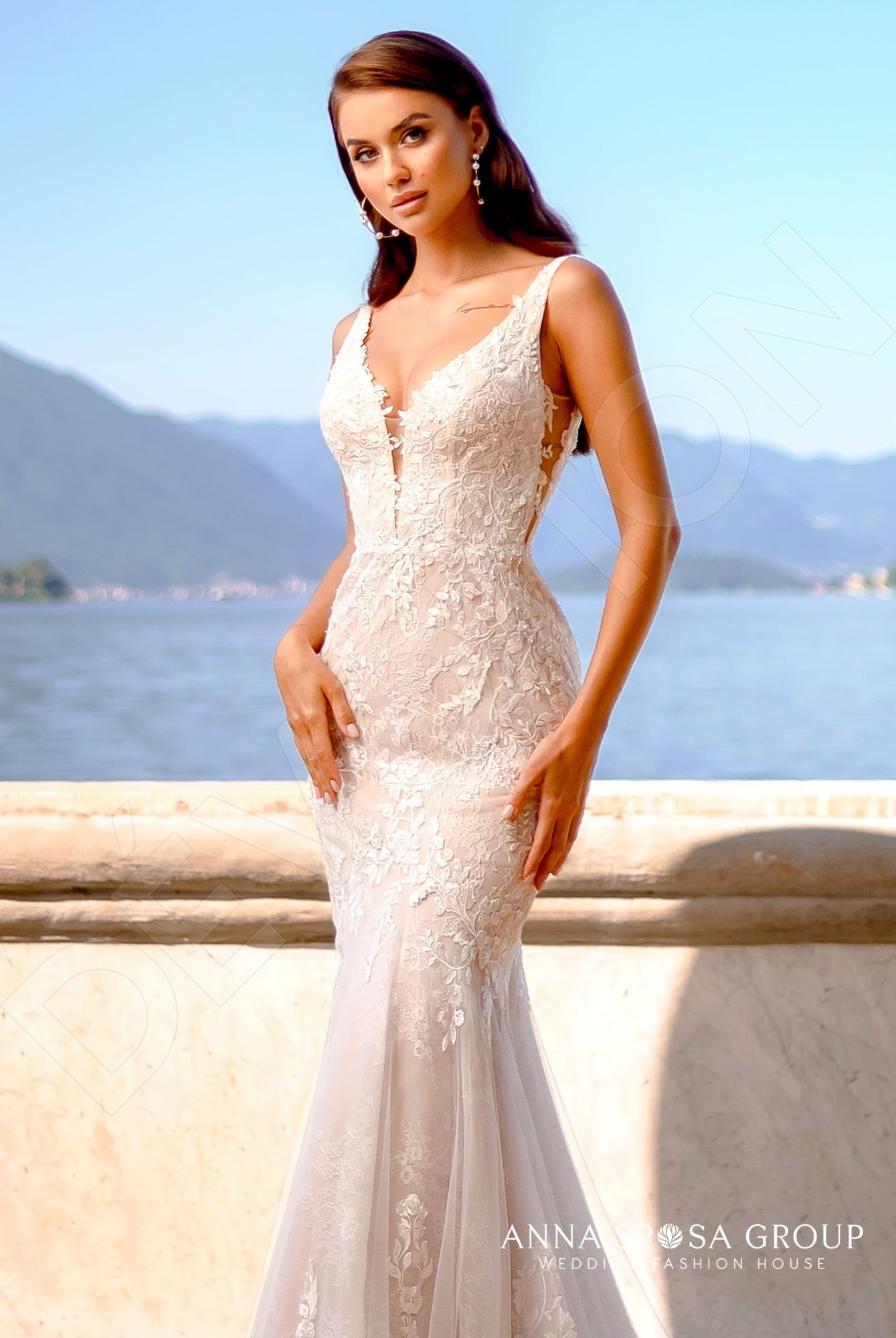 Eridan Open back Trumpet/Mermaid Sleeveless Wedding Dress 4