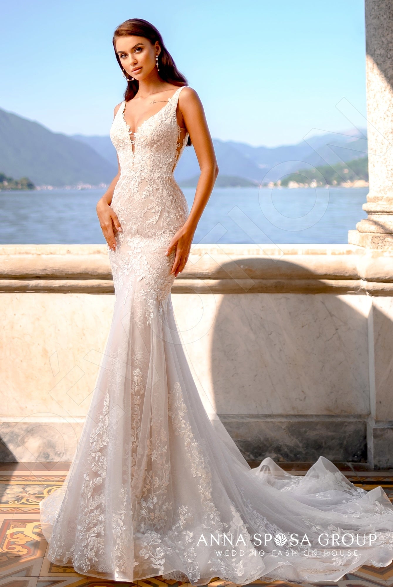 Eridan Open back Trumpet/Mermaid Sleeveless Wedding Dress Front