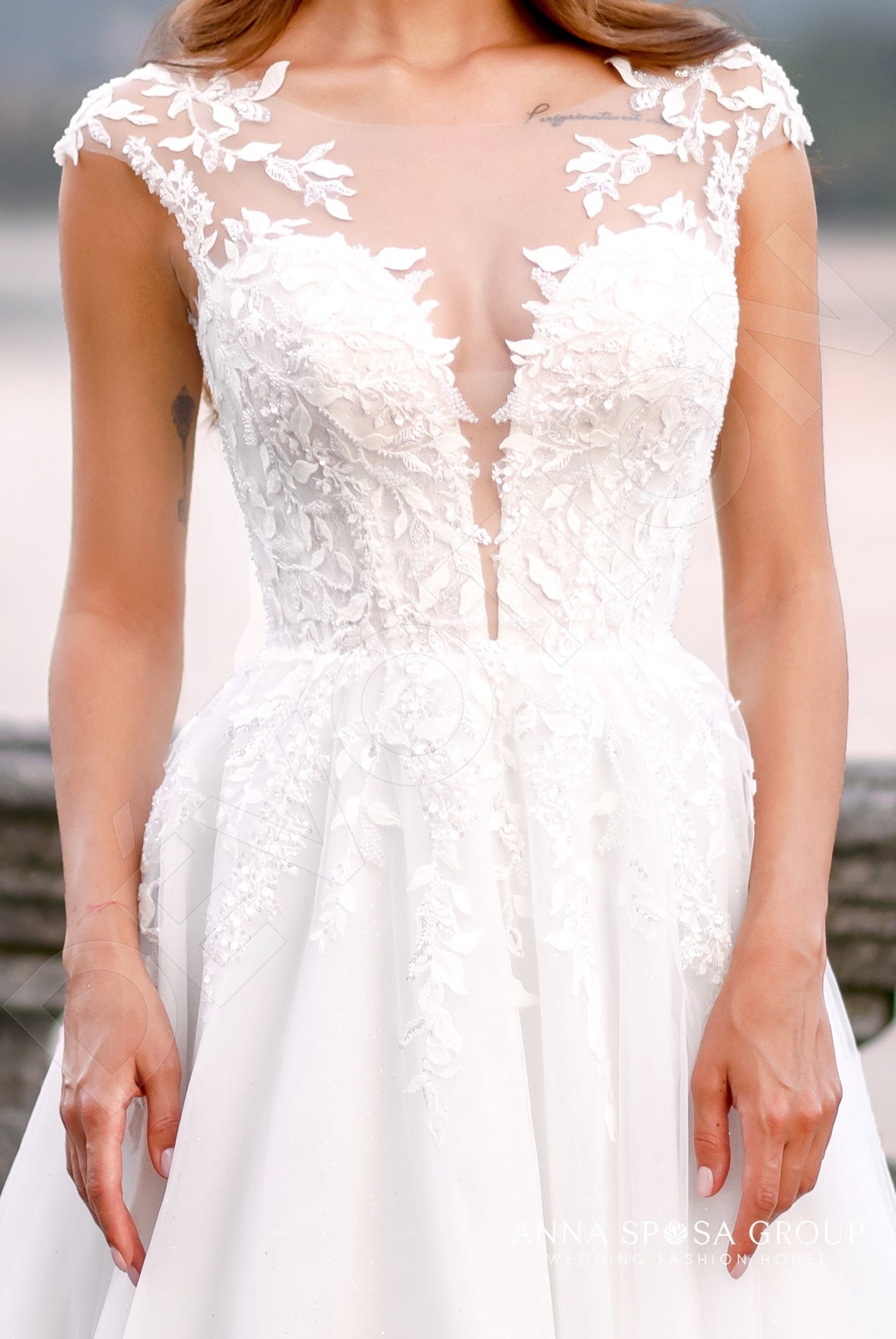 Manana Full back A-line Sleeveless Wedding Dress 6