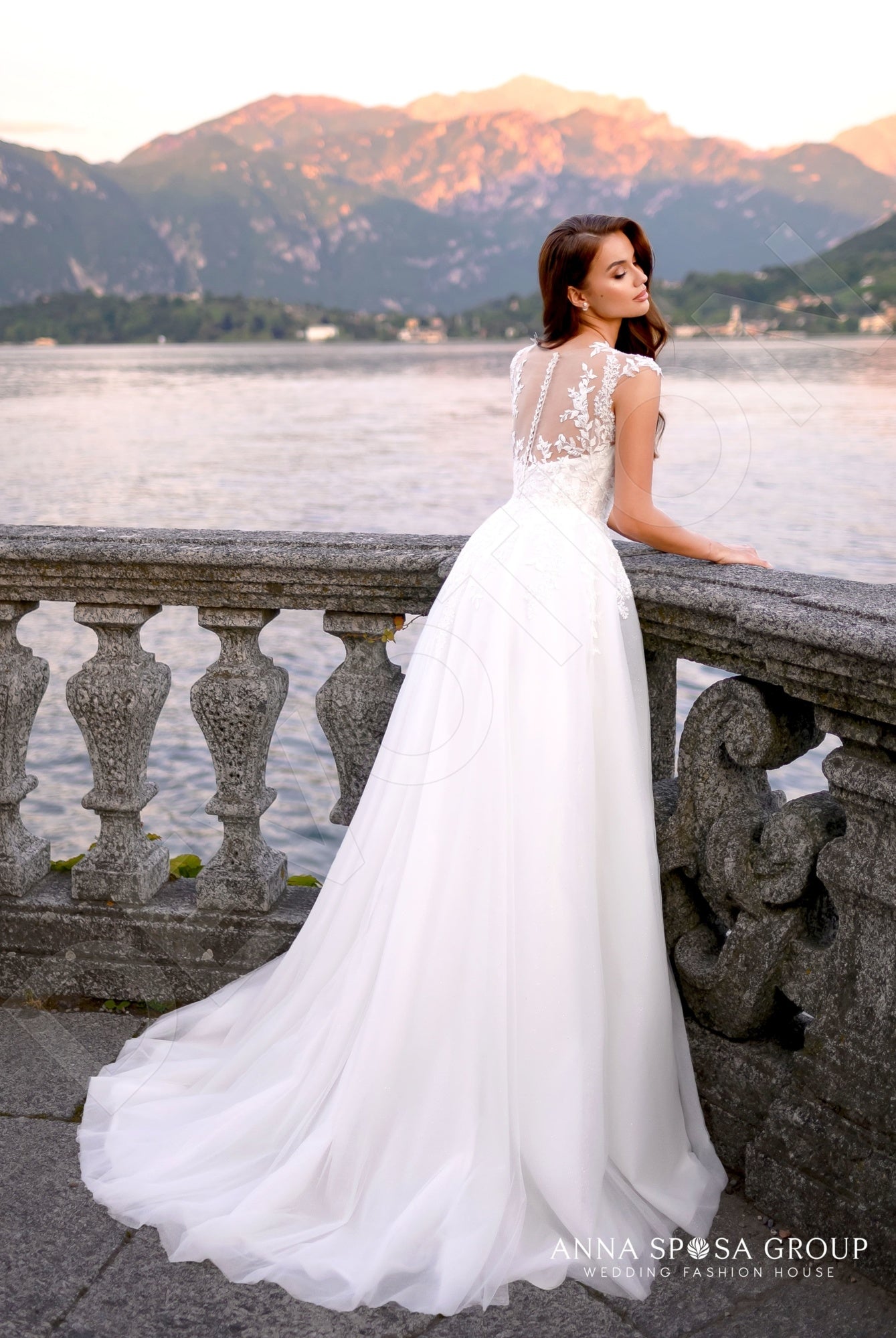 Manana Full back A-line Sleeveless Wedding Dress Back