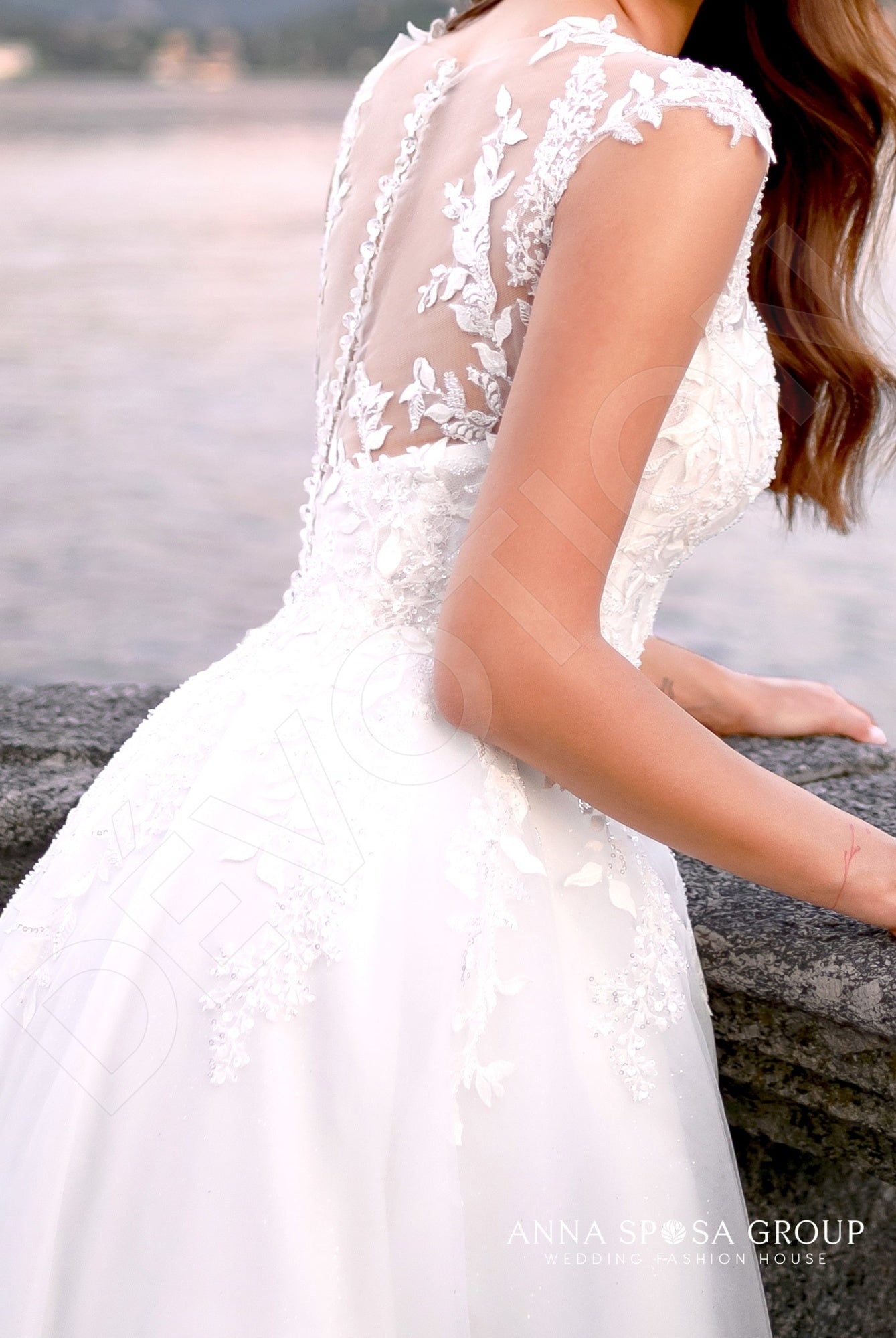Manana Full back A-line Sleeveless Wedding Dress 7