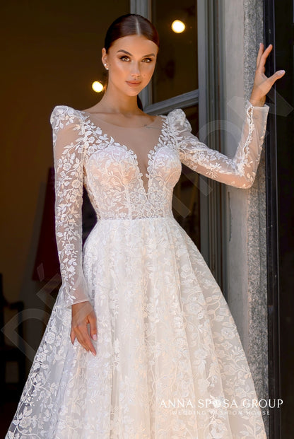 Mayn Open back A-line Long sleeve Wedding Dress 5