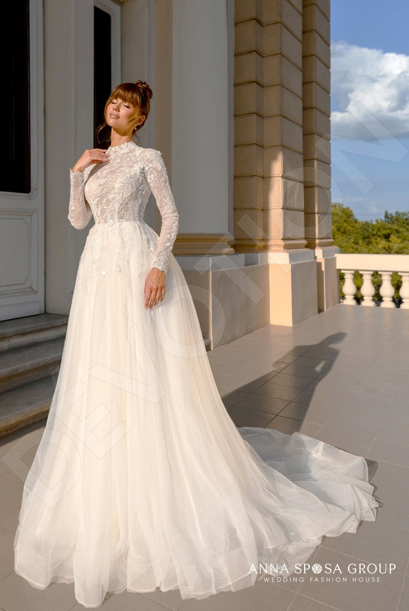 Eilish Full back A-line Long sleeve Wedding Dress 6