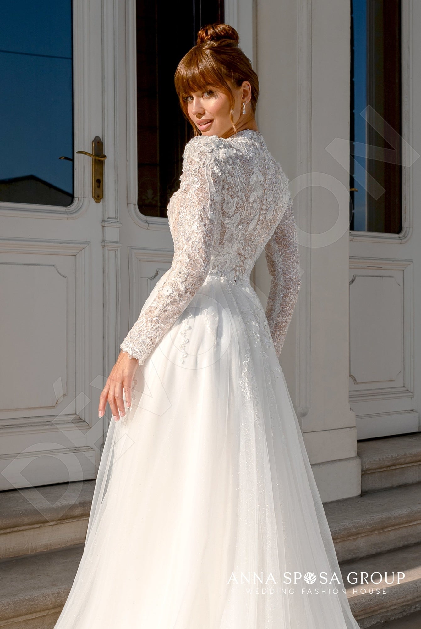 Eilish Full back A-line Long sleeve Wedding Dress 3