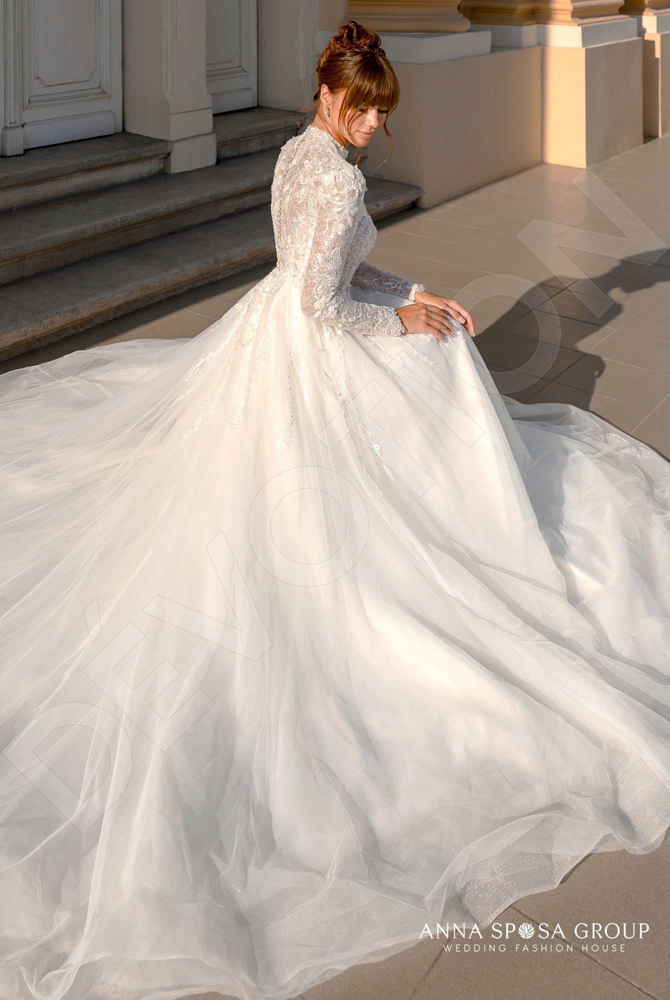 Eilish Full back A-line Long sleeve Wedding Dress 7