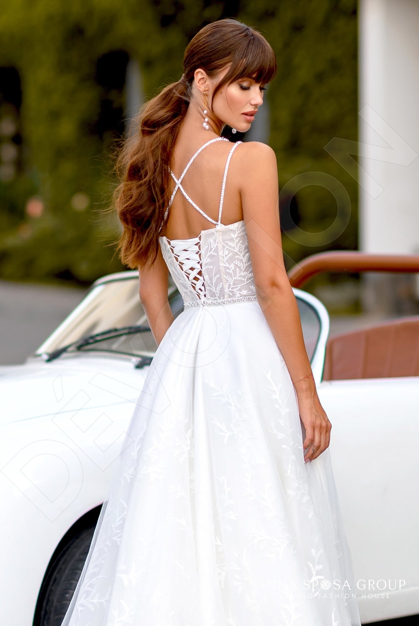 Hrydzh A-line Sweetheart Milk Powder Wedding dress