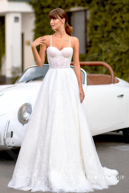 Hrydzh Open back A-line Straps Wedding Dress Front