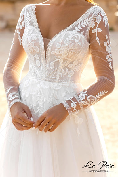 Pippa Open back A-line Long sleeve Wedding Dress 5