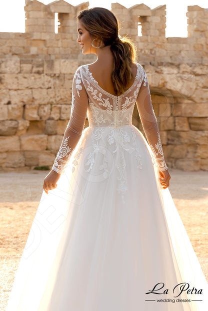 Pippa Open back A-line Long sleeve Wedding Dress 4