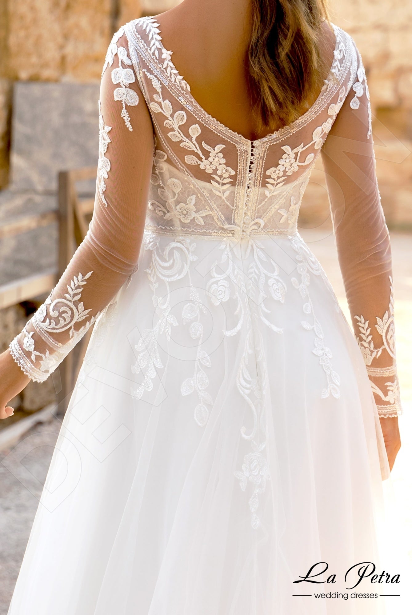 Pippa Open back A-line Long sleeve Wedding Dress 7