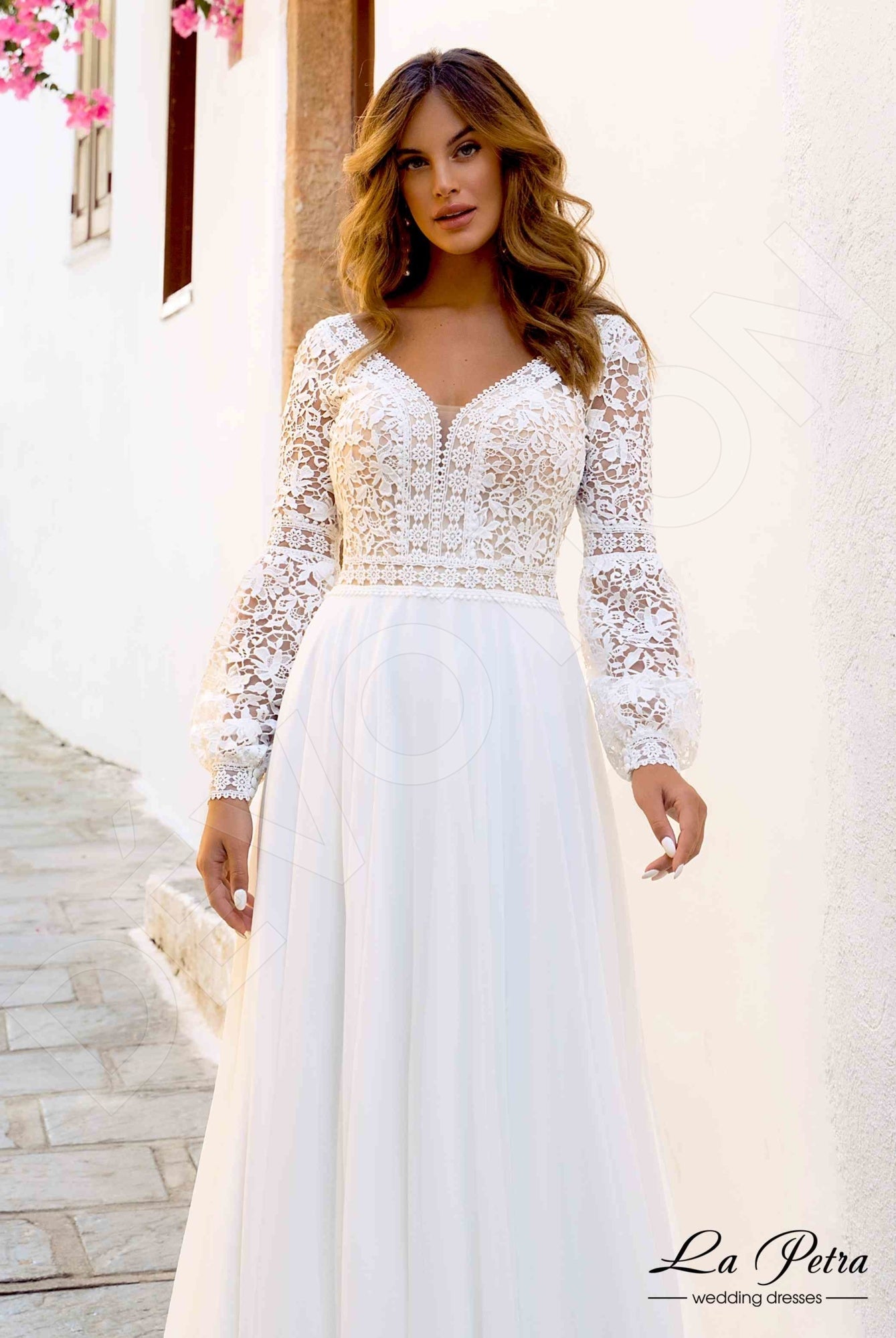 Teresie Open back A-line Long sleeve Wedding Dress 5