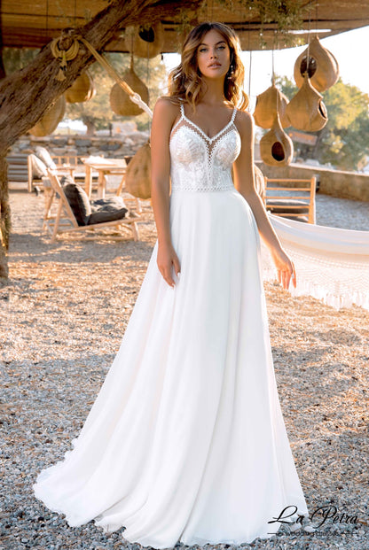 Zema Open back A-line Straps Wedding Dress Front