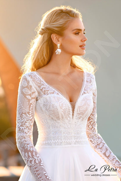 Anelisa Open back A-line Long sleeve Wedding Dress 4