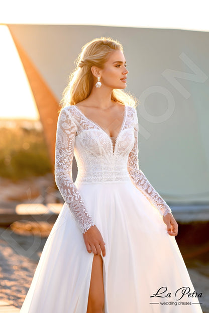 Anelisa Open back A-line Long sleeve Wedding Dress 2