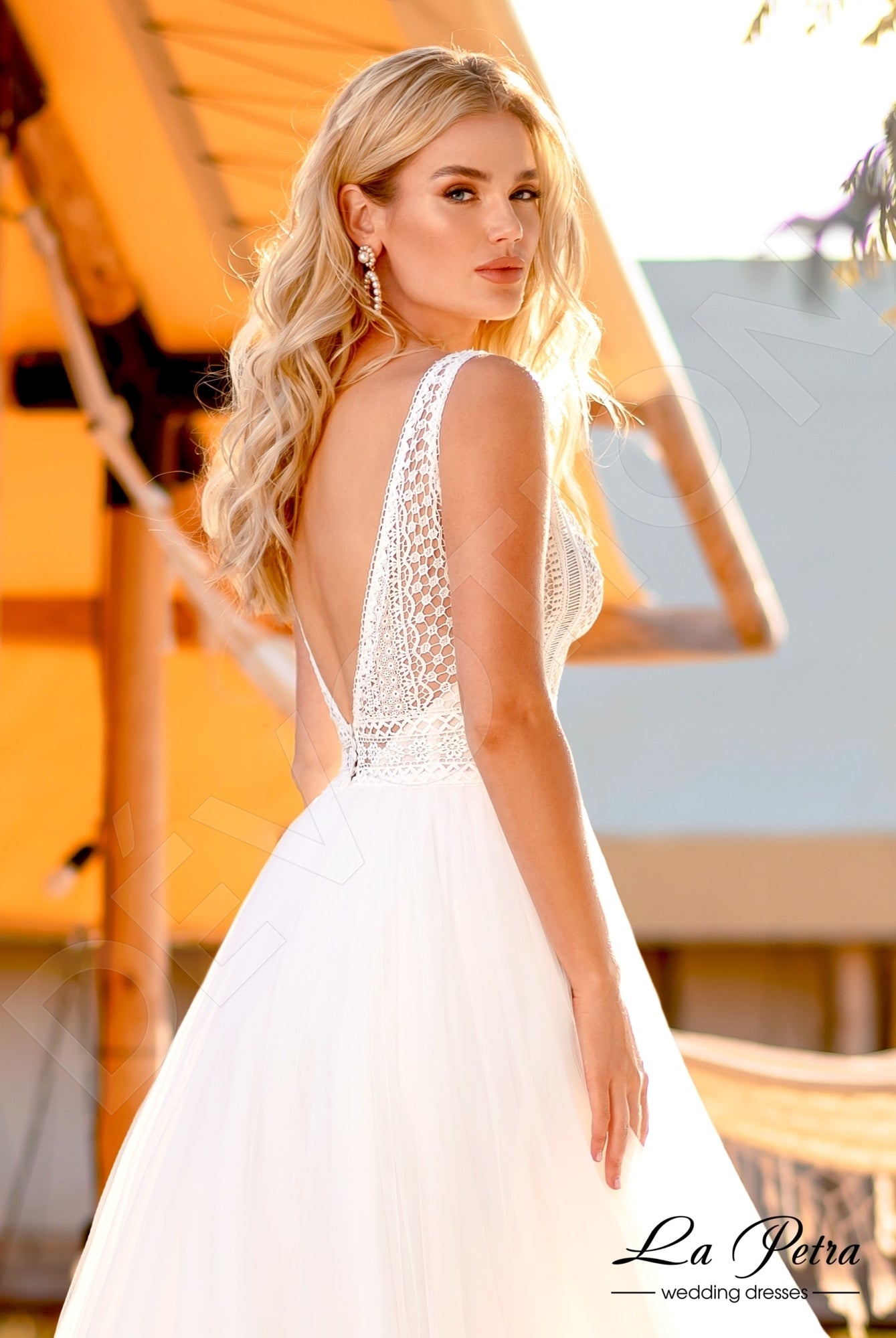 Dzheti Open back A-line Sleeveless Wedding Dress 3