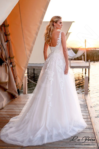 Kalei Open back A-line Sleeveless Wedding Dress Back
