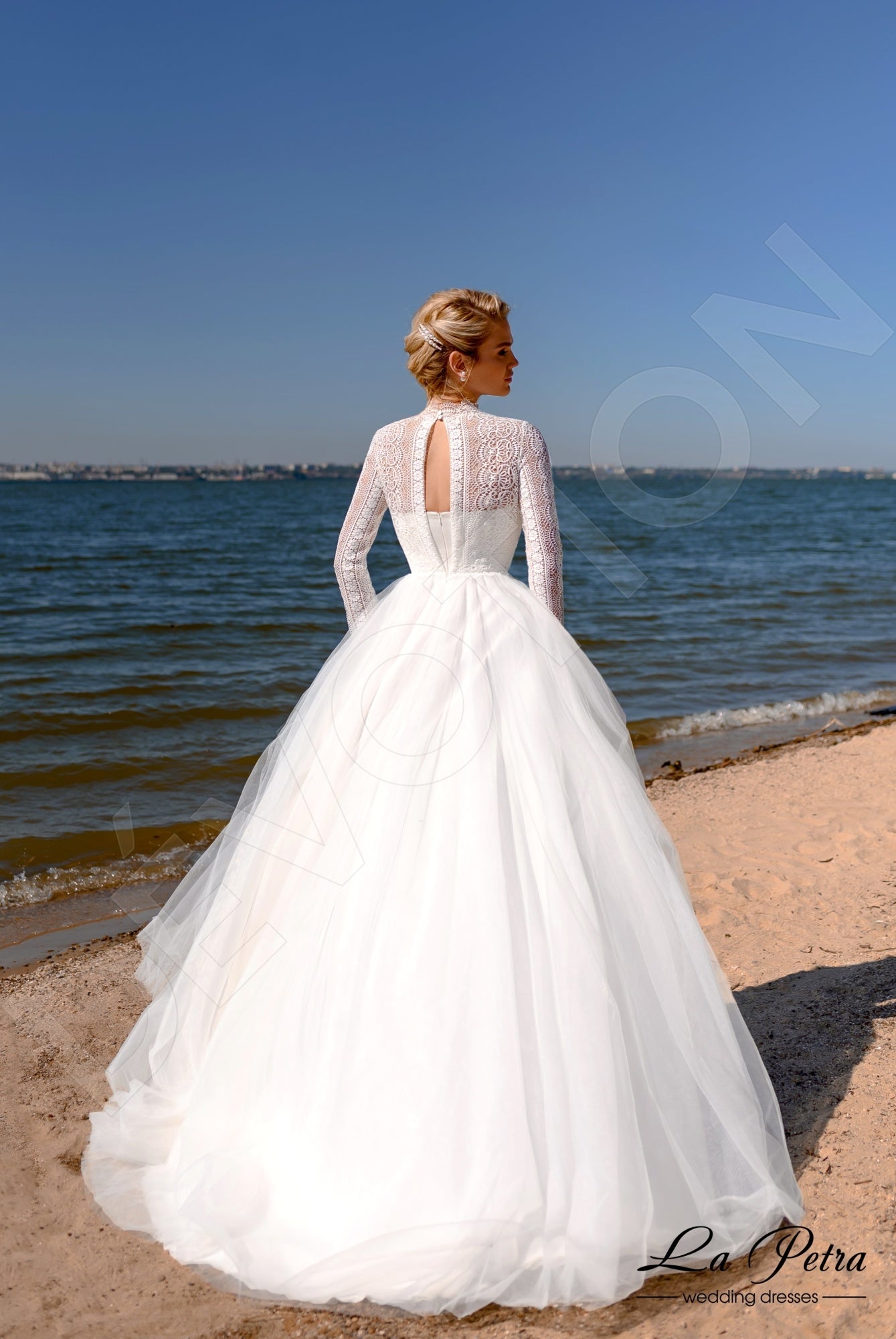 Lorelei Open back A-line Long sleeve Wedding Dress Back