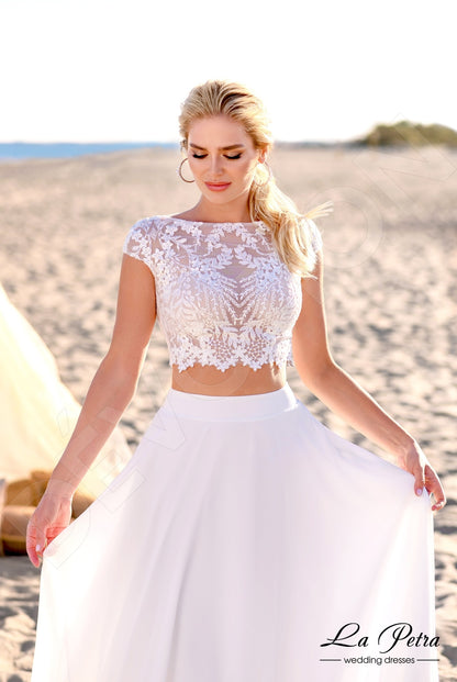Lukis Full back A-line Short/ Cap sleeve Wedding Dress 2