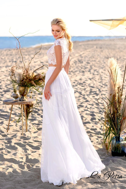 Lukis Full back A-line Short/ Cap sleeve Wedding Dress Back