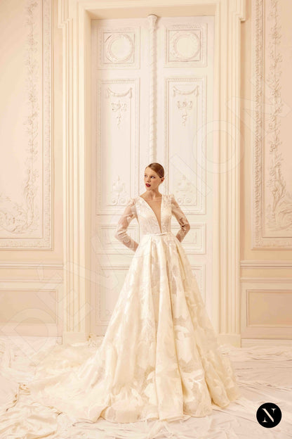 Alison Full back A-line Long sleeve Wedding Dress 7