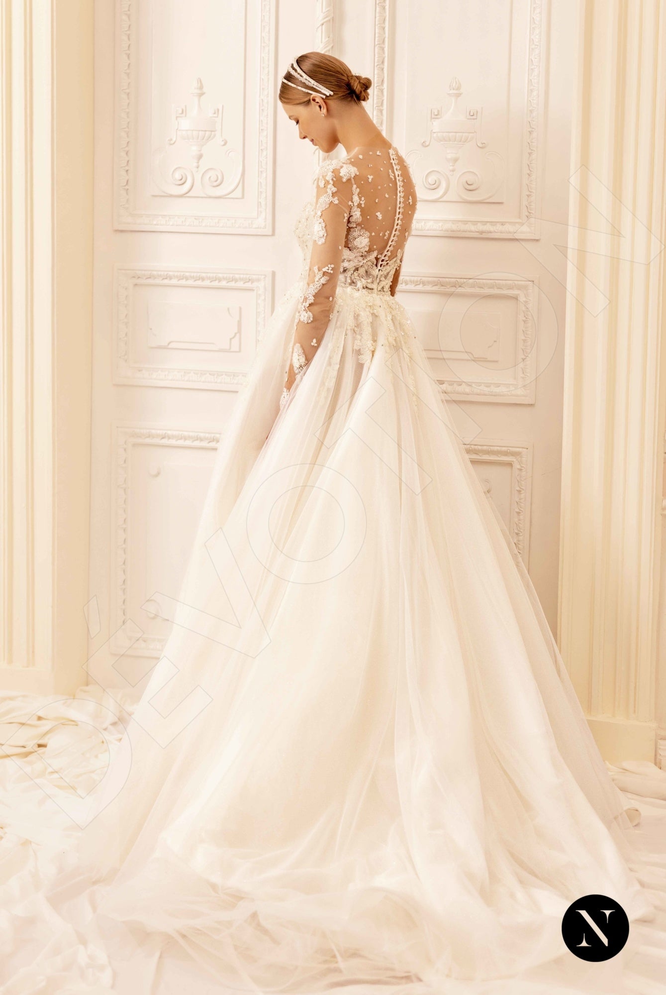 Amy A-line Illusion Ivory Wedding dress