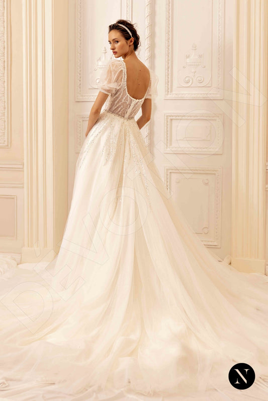 Bella A-line Square Ivory Wedding dress