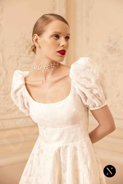 Catherine Open back A-line Short/ Cap sleeve Wedding Dress 2
