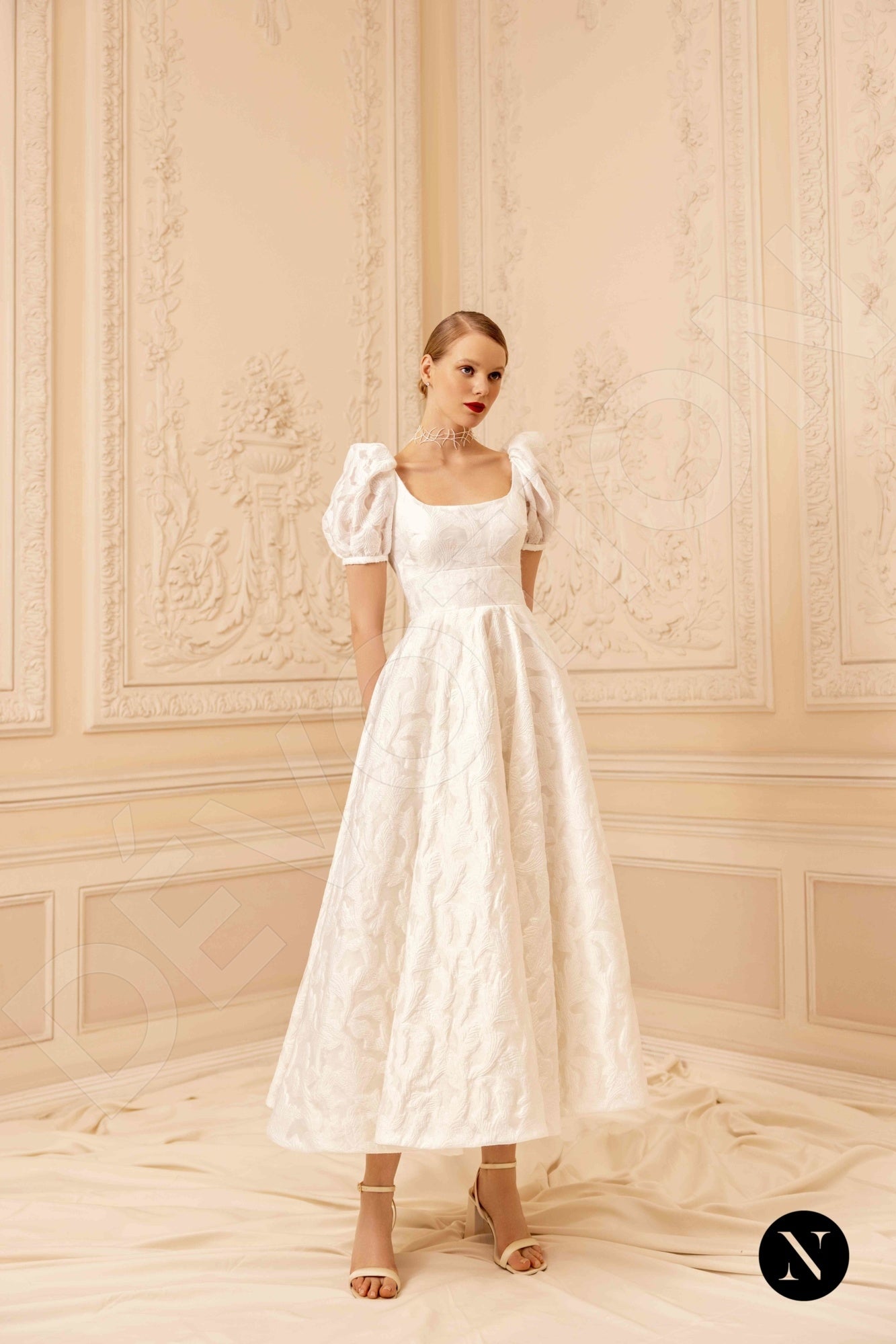 Catherine A-line Square Ivory Wedding dress