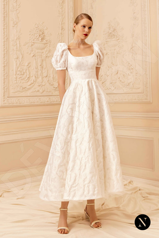 Catherine A-line Square Ivory Wedding dress