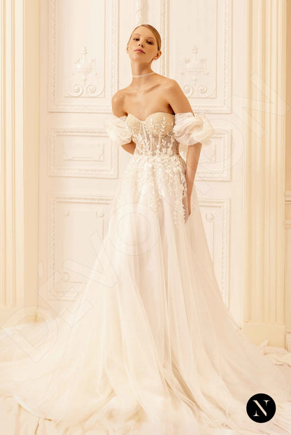 Edita Open back A-line Sleeveless Wedding Dress Front