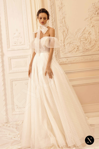 Estery Open back A-line Sleeveless Wedding Dress Front