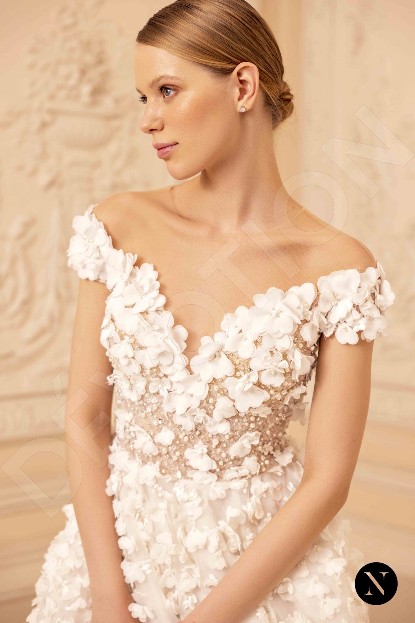 Hannah Illusion back A-line Short/ Cap sleeve Wedding Dress 2