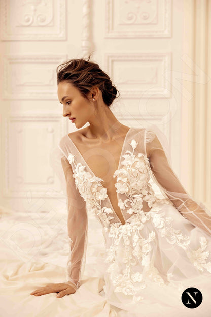Mandys Open back A-line Long sleeve Wedding Dress 2