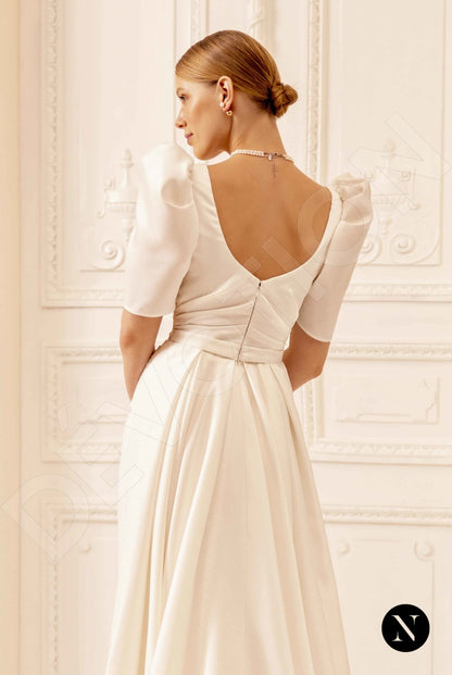 Marylin Open back A-line Short/ Cap sleeve Wedding Dress 3