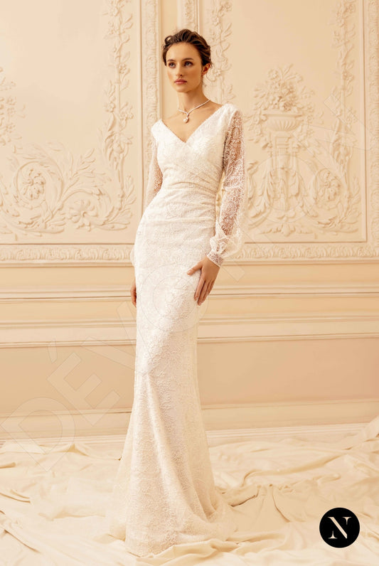 Selena Trumpet/Mermaid V-neck Ivory Wedding dress
