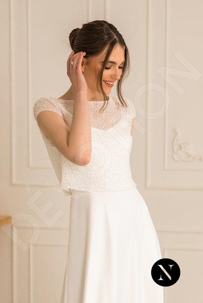 Gabanna Crystal Full back A-line Long sleeve Wedding Dress 4