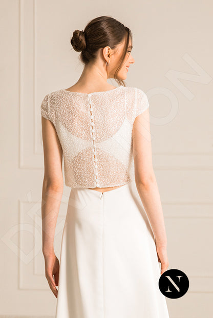 Gabanna Crystal Full back A-line Long sleeve Wedding Dress 3
