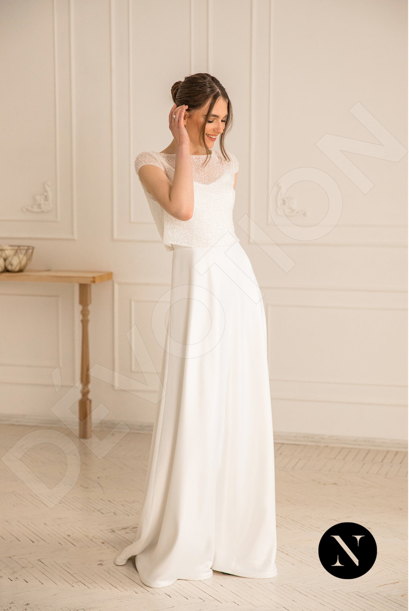 Gabanna Crystal Full back A-line Long sleeve Wedding Dress 6