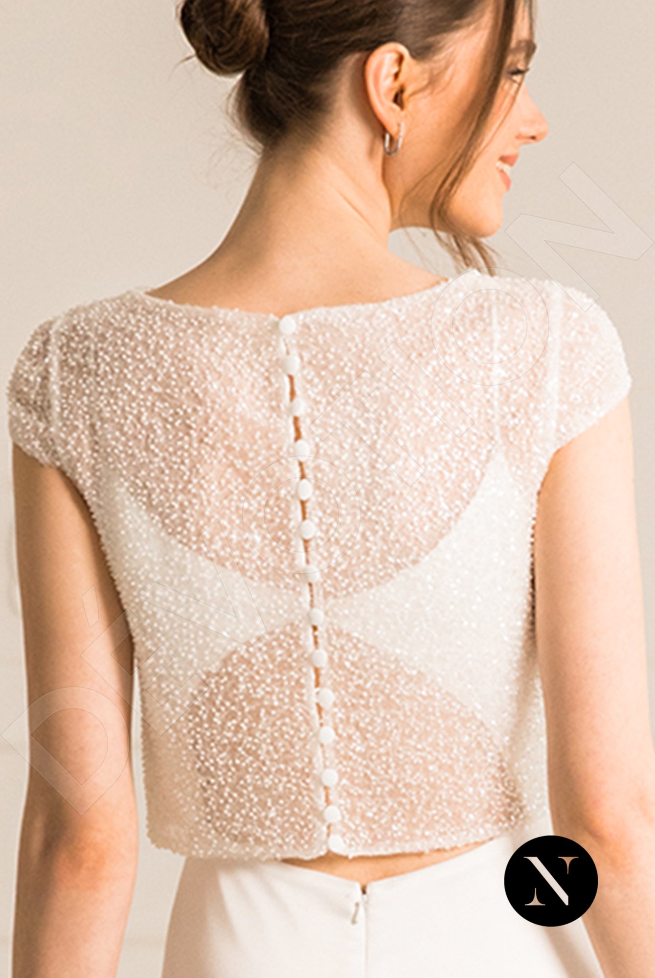 Gabanna Crystal Full back A-line Long sleeve Wedding Dress 7